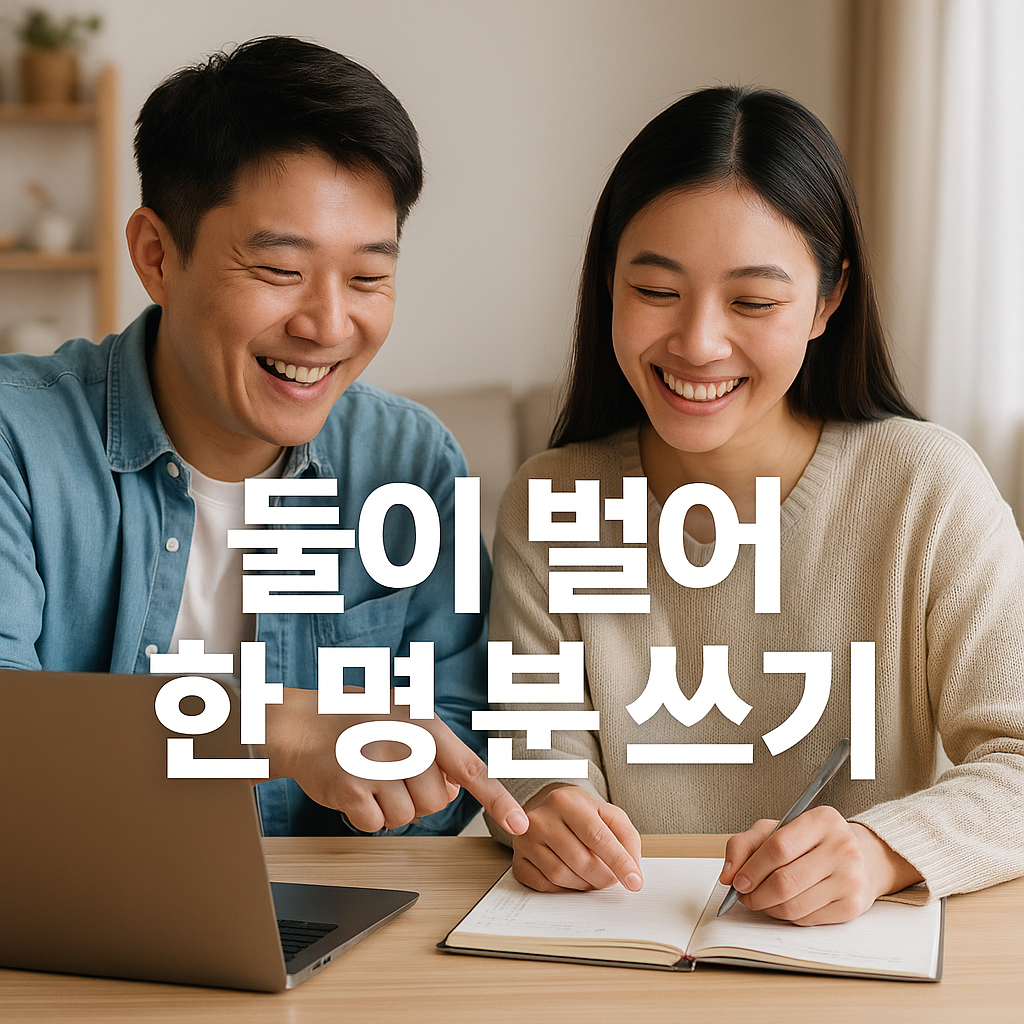 둘이 벌어 한 명분 쓰기