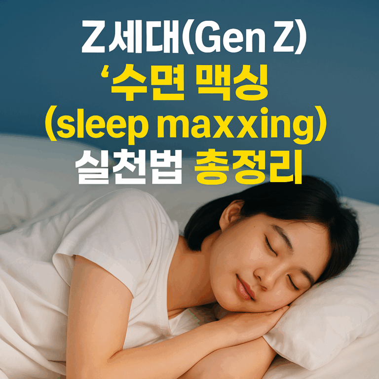 Z세대(Gen Z)의 ‘수면 맥싱(sleep maxxing)’ 실천법 총정리