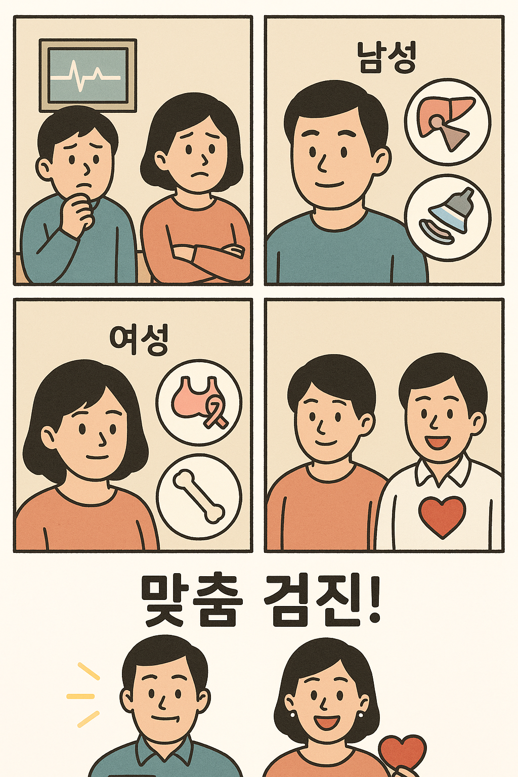 남, 여 맞춤 건강검진 체크포인트