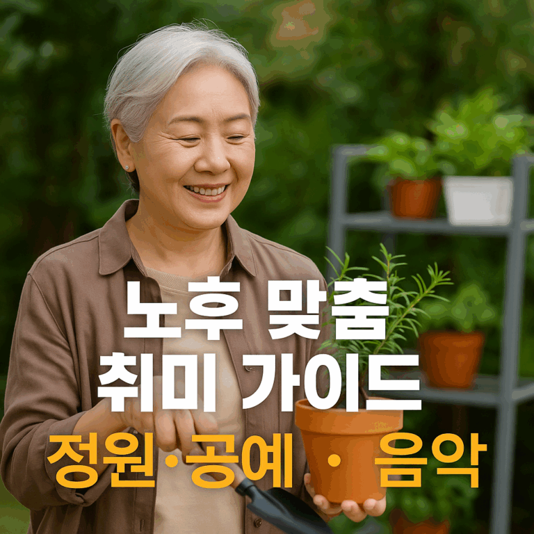 노후 맞춤 취미 가이드