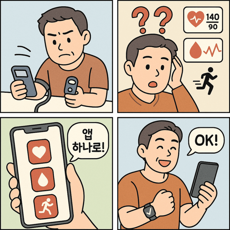 50대 건강 관리, 스마트폰으로 똑똑하게, 혈압·혈당·운동까지 챙기는 필수 앱 추천